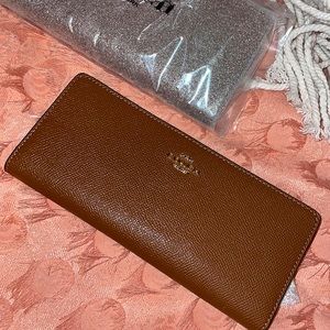 Cognac colored Slim Wallet by Coach